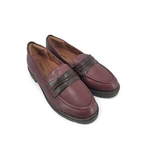 Cobb Hill Burgundy Leather Loafers Women’s 7W |‎ Janney Penny Comfort Flats